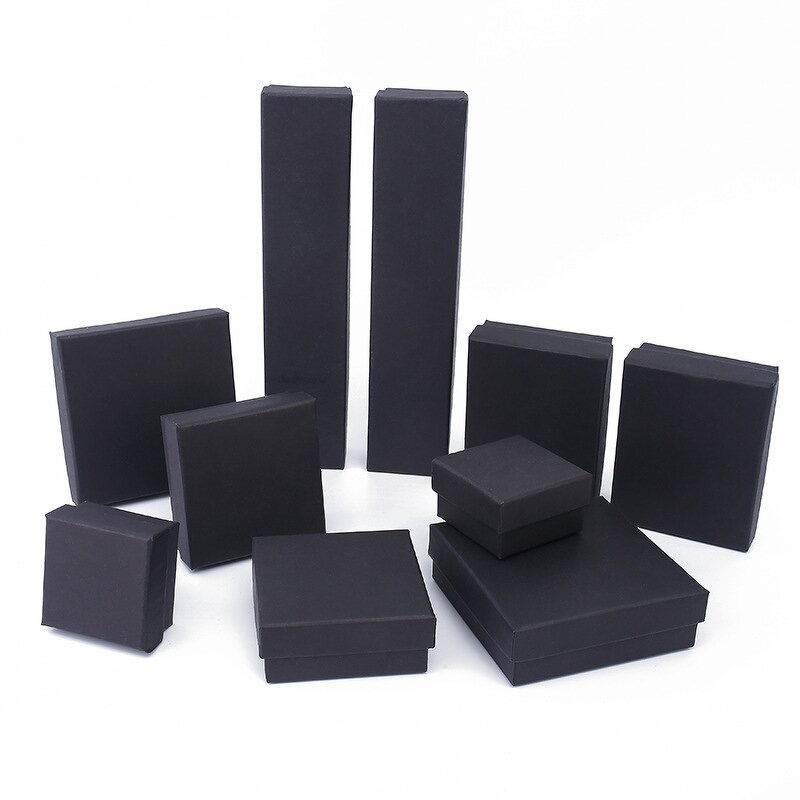 Jewelry Box Manufacturer - Customizable Black Paper Gift Packaging for Rings Necklaces Bracelets with Logo for Individual Items