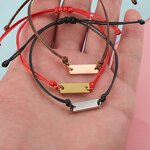 Stainless Steel Charm Bracelet Manufacturer - Cross-border Trendy DIY Engraved Glossy Gold Plated Long Pendant Woven for Lovers Girlfriends Gift