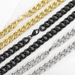 Stainless Steel Cuban Link Chain Manufacturer - Fashion Jewelry 18k Gold Wholesale Diy Making Europe Popular Bracelets Necklace Set Men NK1:1