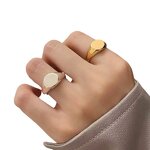 Stainless Steel Blank Ring Manufacturer - 10mm Smooth Women Children's Trendy Simple Fashion Cold Wind Seal Cross-Border Jewelry Wholesale