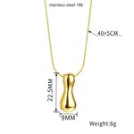 Stainless Steel Initial Letter Pendant Necklace Manufacturer - Women's Cute Style Tiny Bubble Gold Plated Puffy Fashion Jewelry