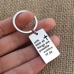 Stainless Steel Dog Tags Keychain Manufacturer - Customized Activities Christian Jewelry Cross with God Religious Engraved Bible Jewelry