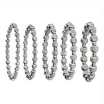 Stainless Steel Spacer Bead Bracelet Manufacturer - Wholesale No Fade Color Shiny Silver Color Textured Round Ball Elastic