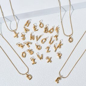 Stainless Steel Snake Chain Necklace Manufacturer - Custom Letters Charm Choker Non Tarnish Bamboo Initial Alphabet Pendant Jewelry for Gifts
