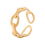 Stainless Steel Adjustable Ring Manufacturer - Cheap Open Popular 18k Gold Silver Plating Twisted Rope Sea Waves Pinky for Women Men