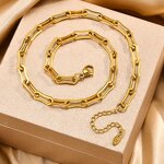 Stainless Steel Jewelry Set Manufacturer - Wholesale 18k Gold Plated Non Tarnish Waterproof Fashion Titanium Steel Necklace Bracelet for Women