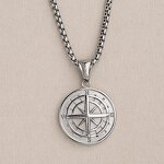 Stainless Steel Compass Pendant Necklace Manufacturer - Promotion Simple Male Jewelry Chain for Men Compass Charm Gifts