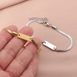 Stainless Steel Snake Chain Bracelet Manufacturer - Trendy Gold-color Plated Long Flat Unisex Temperament All-match DIY Engraving Snake Bone