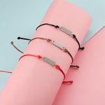 Stainless Steel Charm Bracelet Manufacturer - Cross-border Trendy DIY Engraved Glossy Gold Plated Long Pendant Woven for Lovers Girlfriends Gift