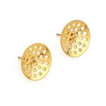 Stainless Steel Earring Accessories Manufacturer - Handmade DIY Hollow Titanium Steel Ball Studs Vacuum Butterfly Shape for Personalized