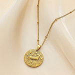 Stainless Steel Gold Plated Necklace Manufacturer - Promotion Simple Versatile with Twelve Style Coin Relief Luxury Clavicle Chain for Gifts