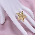 Stainless Steel Exaggerated Ring Manufacturer - Anillo De Acero Inoxidable Irregular Chunky Textured Open Sea Starfish Titanium Steel