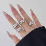 Stainless Steel Water Drop Ring Manufacturer - European American High-Grade Retro Geometric Women Children's Personality Gold Plated