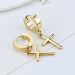 Stainless Steel Earrings Manufacturer - Best Seller for Men Simple Personality Punk Style Cross Jewelry Manufacturer Direct Accessories