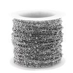 Stainless Steel Chain Roll Manufacturer - 100meters/roll 2mm Chain 3mm Bead Non Tarnish Gold Plated for Bracelet Necklace Jewelry Making