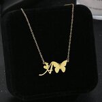 Stainless Steel Butterfly Necklace Manufacturer - Hot Selling 26-Character One Set Fashion Pendants & Charms with Alphabet Jewelry