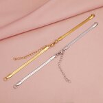 Stainless Steel Blade Chain Bracelet Manufacturer - Cross-border European American Geometric Women's Trendy Light Luxury Design Fashion All-match DIY 15 5CM