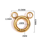 Round Pendant Ring Clasp Manufacturer - 18K Gold Plated Spring DIY Handmade Jewelry Accessories Polished Connector for Necklace Making