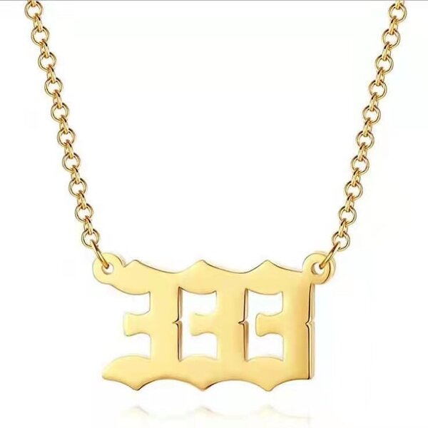 Stainless Steel Angel Number Necklace Manufacturer - Waterproof Dainty Spiritual 111 222 333 444 555 666 777 888 999 for Her Gift