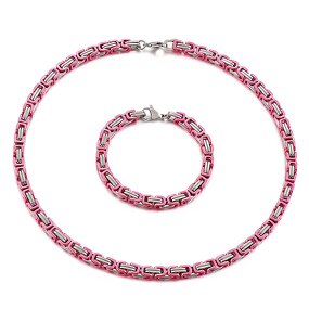 Stainless Steel Chain Necklace Manufacturer - Linsa Luxury 6mm Byzantine & Cuban Link for Men Colorful Designer Titanium Fine Jewelry