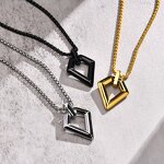 Stainless Steel Punk Necklace Manufacturer - Hot Selling High Polishing Square Jewelry for women men gifts