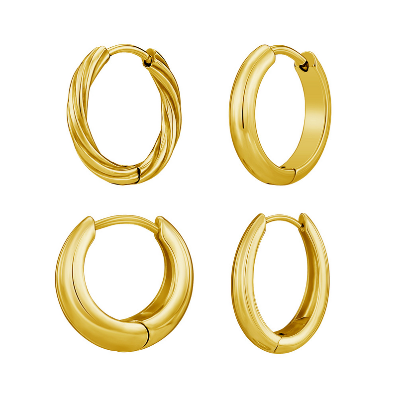 Stainless Steel Earrings Manufacturer - Promotion European American Trendy Simple High-End Ear Buckle with Fashion Oval Basic Wholesale Jewelry