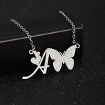 Stainless Steel Butterfly Necklace Manufacturer - Hot Selling 26-Character One Set Fashion Pendants & Charms with Alphabet Jewelry