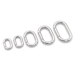 Spring Hook Manufacturer - 316L Stainless Steel Running Loop Outdoor Carabiner Oval Safety Snap Hook Polished Spring Buckle Wholesale Clasps