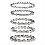 Stainless Steel Spacer Bead Bracelet Manufacturer - Wholesale No Fade Color Shiny Silver Color Textured Round Ball Elastic