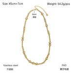 Stainless Steel Beads Bracelet Manufacturer - Luxury New Punk 18k Gold Plated Geometric Large Round Ball Jewelry for Unisex