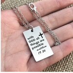 Stainless Steel Dog Tags Keychain Manufacturer - Customized Activities Christian Jewelry Cross with God Religious Engraved Bible Jewelry