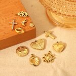 Stainless Steel Devil's Eye Pendant Manufacturer - Women's Punk INS Retro Palm Pendant Plated 18K Gold Zircon Inlay Gift DIY Jewelry Accessories