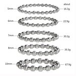 Stainless Steel Spacer Bead Bracelet Manufacturer - Wholesale No Fade Color Shiny Silver Color Textured Round Ball Elastic