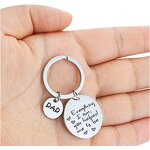 Stainless Steel Key Chains Manufacturer - Online 316L Metal Dad Mom Parents Present 25mm Key Ring with 2 Round Charms Souvenir Gifts