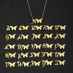 Stainless Steel Butterfly Necklace Manufacturer - Hot Selling 26-Character One Set Fashion Pendants & Charms with Alphabet Jewelry