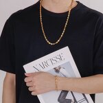 Stainless Steel Jewelry Set Manufacturer - Wholesale Custom Hand Made Trendy High Quality Pig Nose Men Geometric Chain Bracelet Necklace