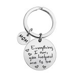 Stainless Steel Key Chains Manufacturer - Online 316L Metal Dad Mom Parents Present 25mm Key Ring with 2 Round Charms Souvenir Gifts