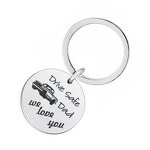 Stainless Steel Car Keychain Manufacturer - Father's Day Best Gift Fast Delivery Custom Engraved 25mm Round Charm and Key Ring for Driver