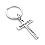 Stainless Steel Cross Keychain Manufacturer - Linsa Jewelry Custom Graduation Gift Personalized Religious Laser Logo for Student Metal