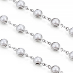 Stainless Steel Pearl Chain Manufacturer - Unisex Trendy DIY Wrapped Bead Necklace Bracelet Fine Chains Accessory Non-Fading Fashionable