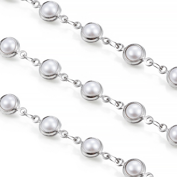 Stainless Steel Pearl Chain Manufacturer - Unisex Trendy DIY Wrapped Bead Necklace Bracelet Fine Chains Accessory Non-Fading Fashionable