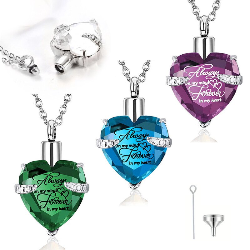 Stainless Steel Heart-Shaped Pendant Manufacturer - Perfume Bottle Love Necklace Animal Relative's Ashes for Children Titanium Steel Cinerary