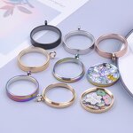 Stainless Steel Locket Pendant Manufacturer - Promotion High Quality Floating Round Memory Glass Window Locket Necklace for Ashes