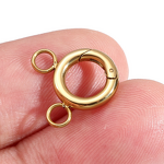 Round Pendant Ring Clasp Manufacturer - 18K Gold Plated Spring DIY Handmade Jewelry Accessories Polished Connector for Necklace Making