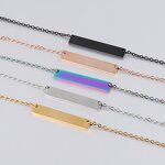 Stainless Steel Link Chain Necklace Manufacturer - Spot 35mm Gold Plated Blank Bar Geometric for Anniversary