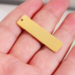 Stainless Steel Connector Charms Manufacturer - Factory Customization Personalized Mirror Polished New Pattern Rectangle Hangtag Bracelet Blank