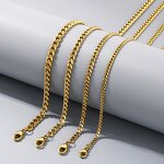 Stainless Steel Cuban Link Chain Manufacturer - Wholesale 18K Gold Fashion for Men DIY Making Popular European Wedding Engagement