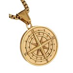 Stainless Steel Compass Pendant Necklace Manufacturer - Promotion Simple Male Jewelry Chain for Men Compass Charm Gifts