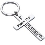Stainless Steel Cross Keychain Manufacturer - Linsa Jewelry Custom Graduation Gift Personalized Religious Laser Logo for Student Metal