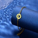 Stainless Steel Cat Paw Print Charm Bracelet Manufacturer - Cheap Wholesale Dog Claw Animal Cute Jewelry 18k Gold Plated for Women Men